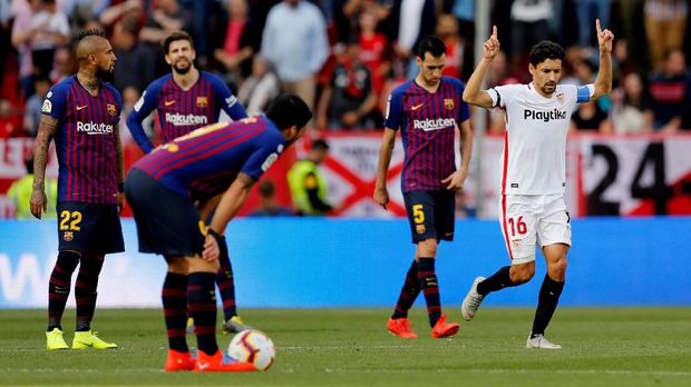 Barcelona sempat tertinggal dari Sevilla. (