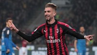 Milan mengunci kemenangan pada menit ke-63. Samuel Castillejo yang membukukan gol krtiga tuan rumah. (Foto: Emilio Andreoli/Getty Images)