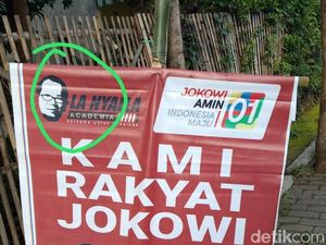 Banner La Nyalla Academia Bergambar Capres 01 Ditertibkan Bawaslu