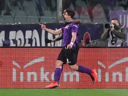 Belum lama laga yang digelar di Stadio Artemio Franchi, Florence, Senin (25/2/2019) dini hari WIB, berlangsung Fiorentina langsung membobol gawang Inter Milan dan memimpin 1-0. Alberto Lingria/Reuters.