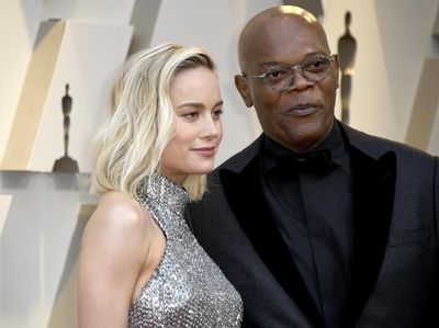 Aksi Captain Marvel, Brie Larson dan Samuel L Jackson di Oscar 2019