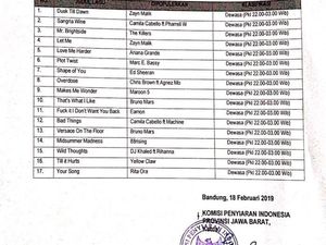 Masuk Kategori Dewasa, 17 Lagu Ini Dibatasi Penyiarannya oleh KPI Masuk Kategori Dewasa, 17 Lagu Ini Dibatasi Penyiarannya oleh KPI