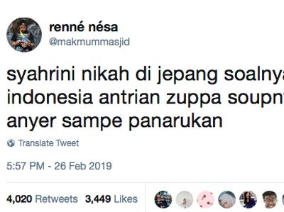Respons Kocak Netizen Soal Makanan Lewat #SyahriniReinoSatuAtap