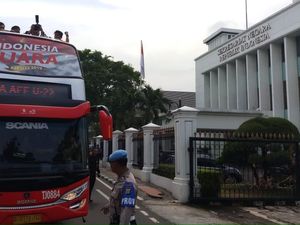 Rombongan Konvoi Timnas U-22 Tiba di Istana Negara