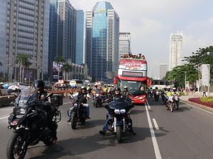 Polisi Kawal Konvoi Kemenangan Timnas U-22 ke Istana Negara