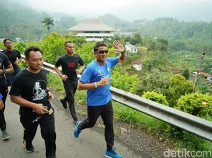 Lari di Kawasan Guci Tegal, Sandiaga: Seperti di Colorado AS