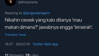 Cuitan Netizen yang Mau Nikahin Cewek Cuek Ketika Makan