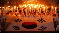 Aksi Warga Korsel Mengenang 100 Tahun Gerakan Kemerdekaan Korea