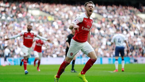 Aaron Ramsey jadi sosok menakutkan bagi Tottenham. (