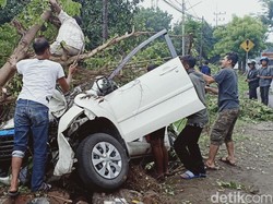 MPV Tabrak Pohon di Magetan, 5 Orang Luka 1 Kritis