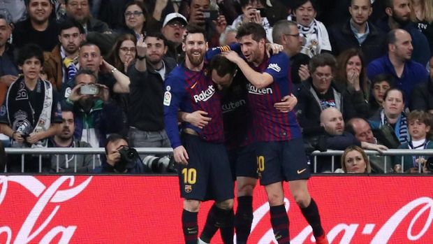 Ivan Rakitic mencetak gol kemenangan Barcelona atas Real Madrid.