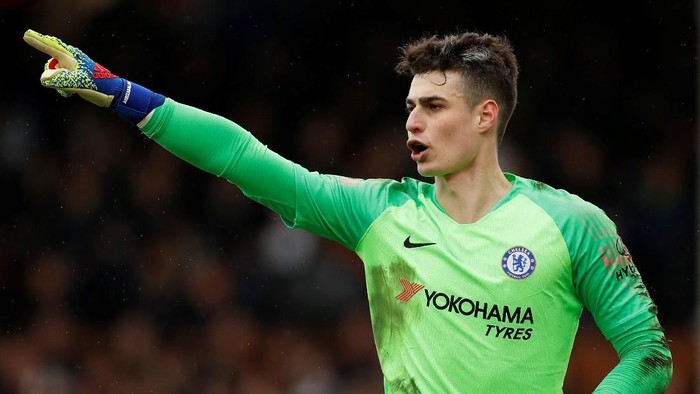 Soccer Football - Premier League - Fulham v Chelsea - Craven Cottage, London, Britain - March 3, 2019  Chelseas Kepa Arrizabalaga    Action Images via Reuters/John Sibley  EDITORIAL USE ONLY. No use with unauthorized audio, video, data, fixture lists, club/league logos or 