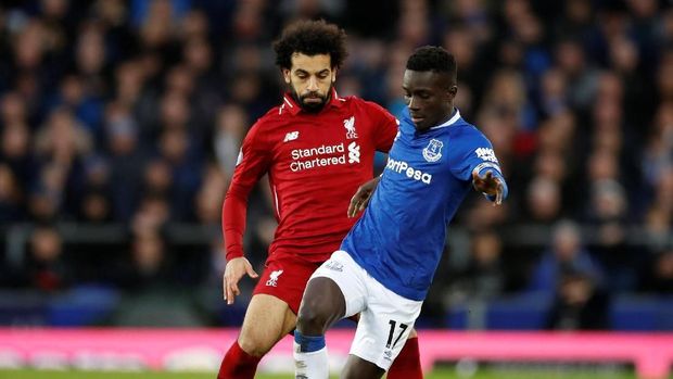 Mohamed Salah dan kawan-kawan tak bisa menembus pertahanan Everton.
