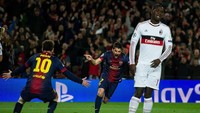 Barcelona kalah 0-2 saat bertandang ke markas AC Milan di leg pertama 16 besar Liga 2012/2013. Pada leg kedua, Blaugrana membalas dengan kemenangan 4-0. (Foto: Gonzalo Arroyo Moreno/Getty Images)