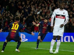 Barcelona kalah 0-2 saat bertandang ke markas AC Milan di leg pertama 16 besar Liga 2012/2013. Pada leg kedua, Blaugrana membalas dengan kemenangan 4-0. (Foto: Gonzalo Arroyo Moreno/Getty Images)