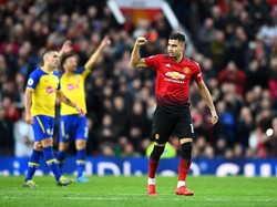 Andreas Pereira bersinar untuk membantu Manchester United mengalahkan Southampton 3-2. Gelandang Brasil itu mencetak gol spektakuler plus menciptakan satu assist untuk gol kedua MU yang dibuat Romelu Lukaku. (Foto: Clive Mason / Getty Images)