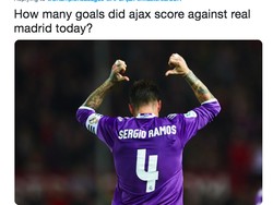 Ada berapa gol Ajax saat melawan Madrid kali ini? Nomor punggung Sergio Ramos jawabannya. (Foto: istimewa)