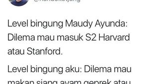Maudy Ayunda Dilema Pilih S2, Ini Cuitan Kocak Netizen Saat Dilema Pilih Makanan