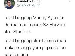 Maudy Ayunda Dilema Pilih S2, Ini Cuitan Kocak Netizen Saat Dilema Pilih Makanan