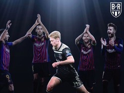 Barcelona pun melakukan standing applause kepada untuk pemain Ajax. (Foto: istimewa)