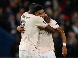 Rayakan Comeback MU, Pogba Ganggu Sesi Wawancara Rashford-Lukaku