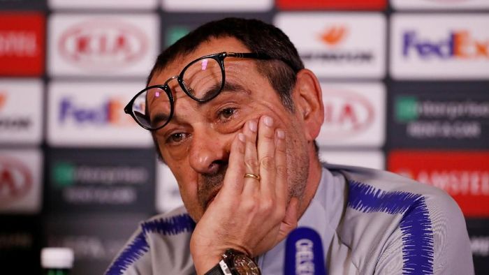 Manajer Chelsea, Maurizio Sarri. (Foto: Matthew Childs/Reuters) Manajer Chelsea, Maurizio Sarri. (Foto: Matthew Childs/Reuters)