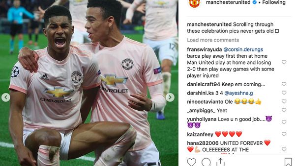 MU Tak Henti Rayakan Kemenangan Atas PSG di Instagram