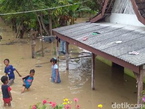 Banjir Lamongan Meluas di 16 Desa 5 Kecamatan, 481 Rumah Terendam
