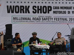 Polisi di Gresik Gandeng Motovlogger Meriahkan MRSF 2019