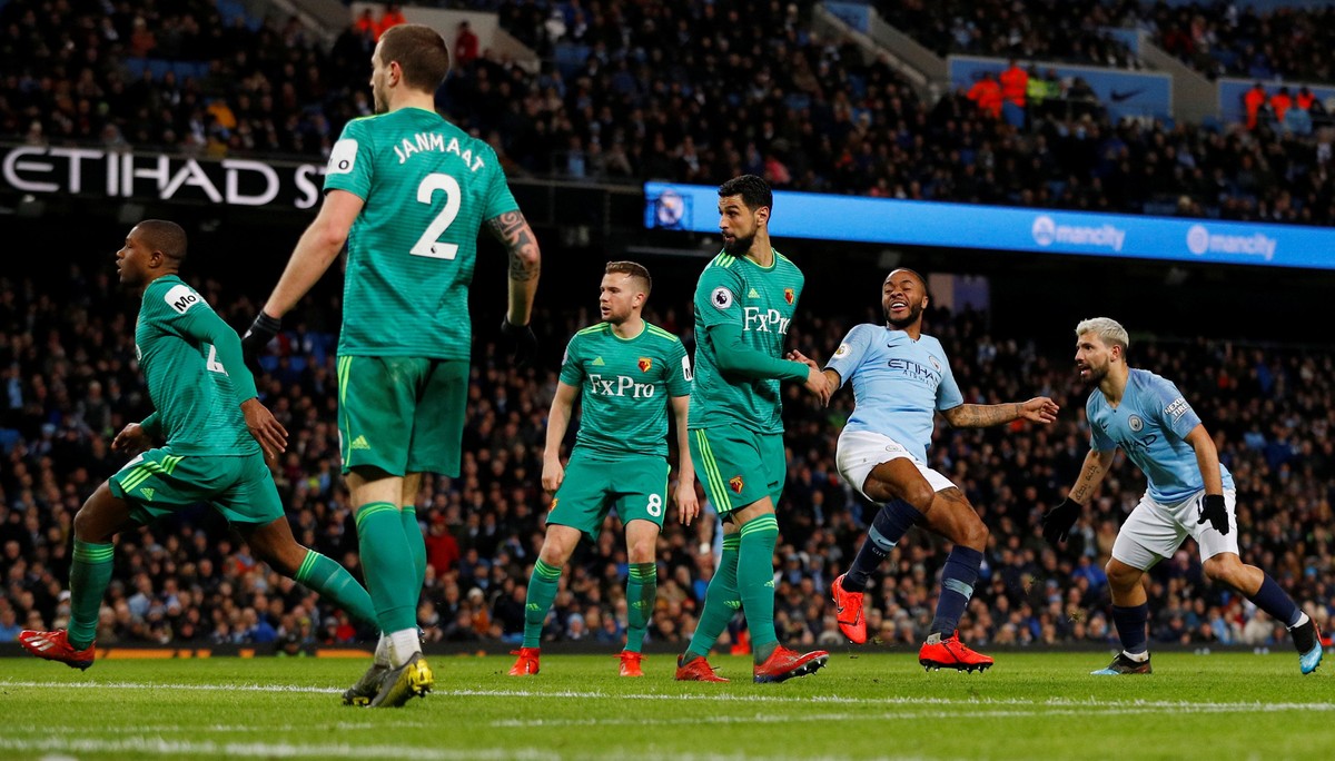 Manchester City saat melawan Watford di Liga Inggris. (Foto: Phil Noble/Reuters)
