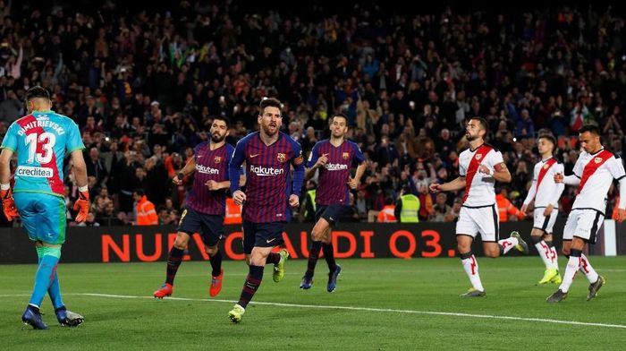Barcelona menang 3-1 atas Rayo Vallecano (Foto: Albert Gea/Reuters) Barcelona menang 3-1 atas Rayo Vallecano (Foto: Albert Gea/Reuters)