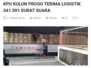 Kata KPU Kulon Progo soal Truk Beraksara Asing Angkut Surat Suara Kata KPU Kulon Progo soal Truk Beraksara Asing Angkut Surat Suara