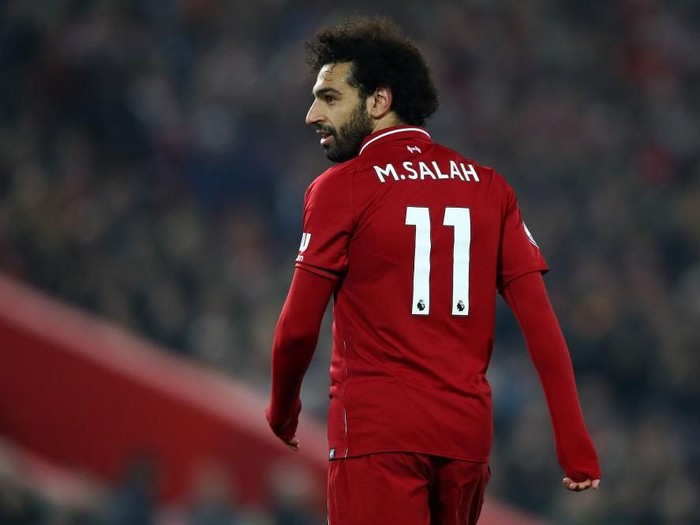 LIVERPOOL, ENGLAND - FEBRUARY 27: Mohamed Salah of Liverpool in action during the Premier League match between Liverpool FC and Watford FC at Anfield on February 27, 2019 in Liverpool, United Kingdom. (Photo by Clive Brunskill/Getty Images)