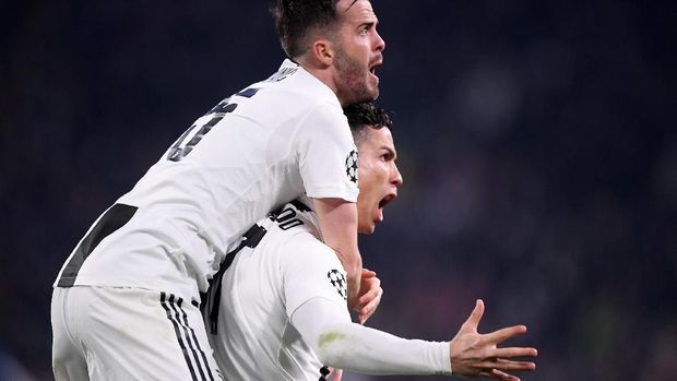 Cristiano Ronaldo tampil gemilang di laga lawan Atletico Madrid.