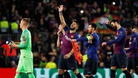 Barca kini maju ke perempatfinal. Mereka tak pernah absen di babak delapan besar sejak 11 tahun terakhir. (Foto: Susana Vera/Reuters)