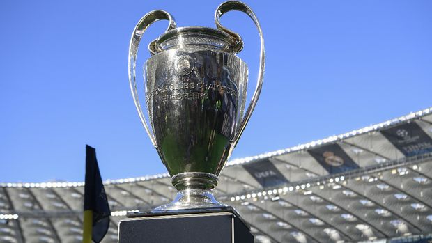 View of the trophy before the UEFA Champions League final football match between Liverpool and Real Madrid at the Olympic Stadium in Kiev, Ukraine on May 26, 2018.LLUIS GENE / AFP