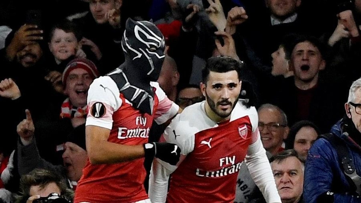 Pemain Arsenal, Pierre-Emerick Aubameyang. (Foto: Tony OBrien/Reuters)