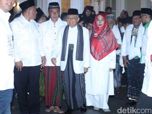 Debat Cawapres 2019, Istri Maruf Amin Tampil Syari Merah Putih