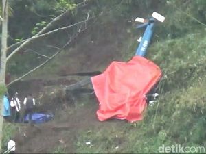 Evakuasi Bangkai Helikopter di Tasimalaya Tunggu Tim Asuransi dari Singapura