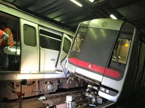 Duh, Dua Kereta MRT Tabrakan Saat Uji Coba!