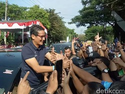 Dapat Penghadangan, Sandiaga Gagal Kampanye di Pasar dan TPI Muncar