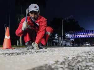 Zebra Cross Halte GBK Mulai Dihapus Zebra Cross Halte GBK Mulai Dihapus