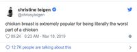 Chrissy Teigen Bilang Dada AyamTak Enak dan Didebat Netizen