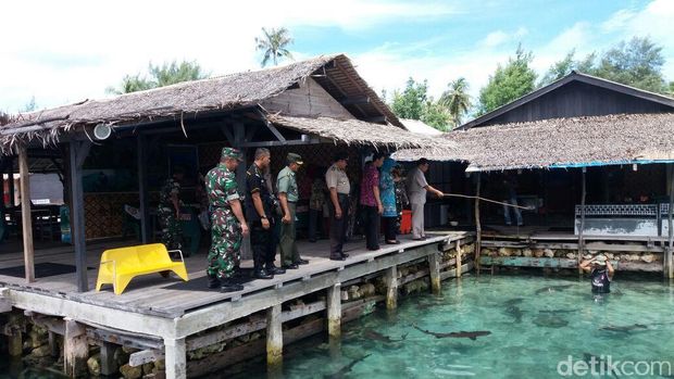 Lokasi penangkaran ikan milik Cun Min, Karimunjawa. 