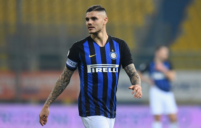 mauro icardi inter milan liga italia PARMA, ITALY - FEBRUARY 09: Mauro Icardi of FC Internazionale looks on during the Serie A match between Parma Calcio and FC Internazionale at Stadio Ennio Tardini on February 10, 2019 in Parma, Italy. (Photo by Alessandro Sabattini/Getty Images)