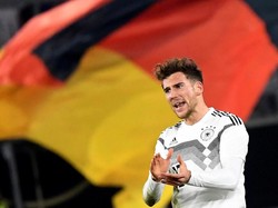 Jerman baru bisa menyamakan kedudukan pada menit ke-69 lewat gol Leon Goretzka. Foto: Fabian Bimmer/Reuters