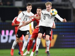 Tim yang diturunkan Joachim Loew didominasi pemain muda. Pemain paling tua di deretan outfield player berusia 24 tahun. Foto: Fabian Bimmer/Reuters