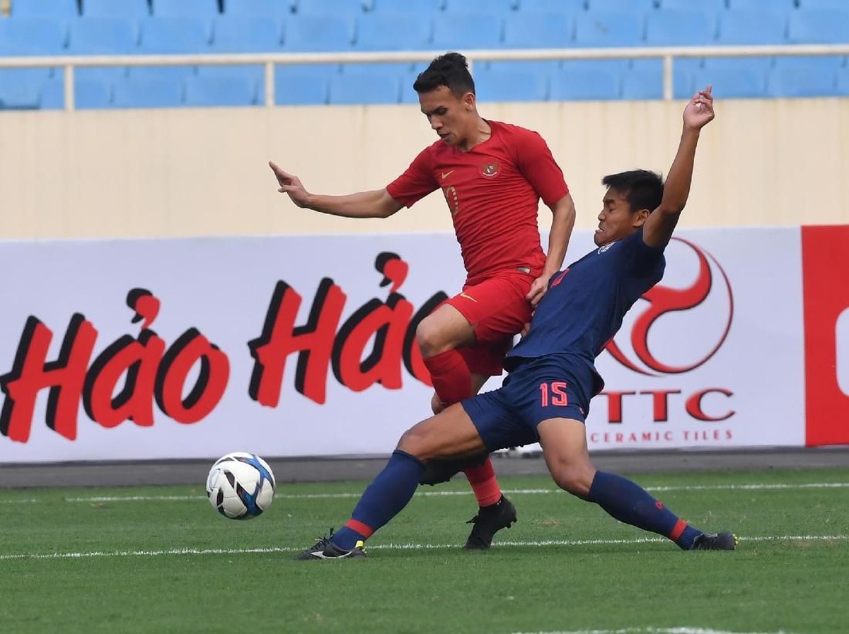 Thailand melawan Indonesia di laga Grup B SEA Games 2019. (Foto: R. Rekotomo/aww/Antara Foto)
