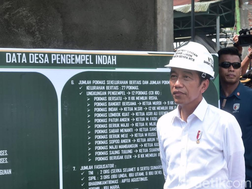 Jokowi Pastikan Rekonstruksi Lombok Pascagempa Berjalan Lancar