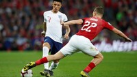 Timnas Inggris menjamu Ceko di Stadion Wembley, Sabtu (23/3/2019) dini hari WIB, dalam laga perdana Grup A Kualifikasi Piala Eropa 2020. Inggris membawa banyak pemain muda, di antaranya Jadon Sancho (kiri). (Foto: David Klein/Reuters)